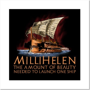 Ancient Greek Trireme - Funny Helen Of Troy - History Parody Posters and Art